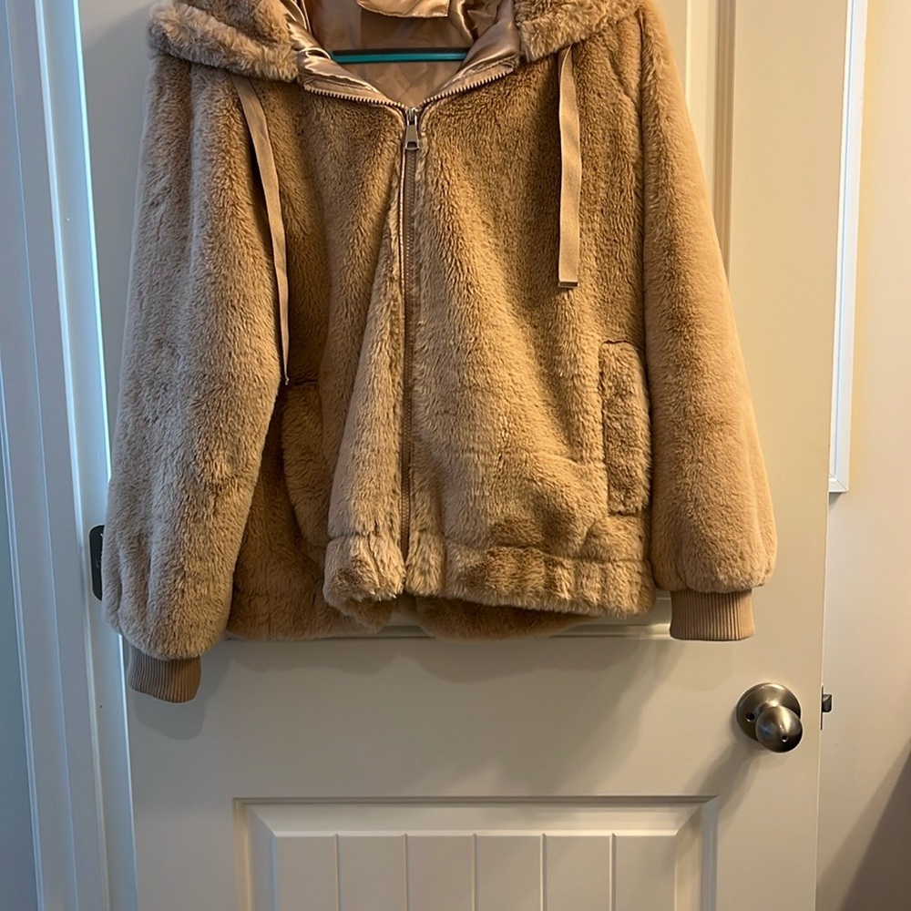 Cozy Soft Tan Teddy Bear Jacket